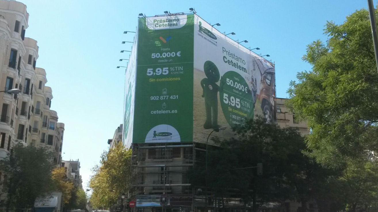 Publicidad de Préstamo Cetelem en Calle Alcalá