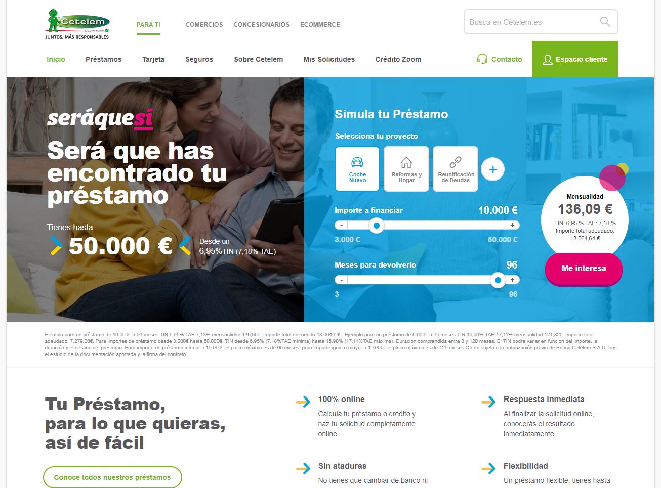 Cetelem estrena su nueva página web: Cetelem.es