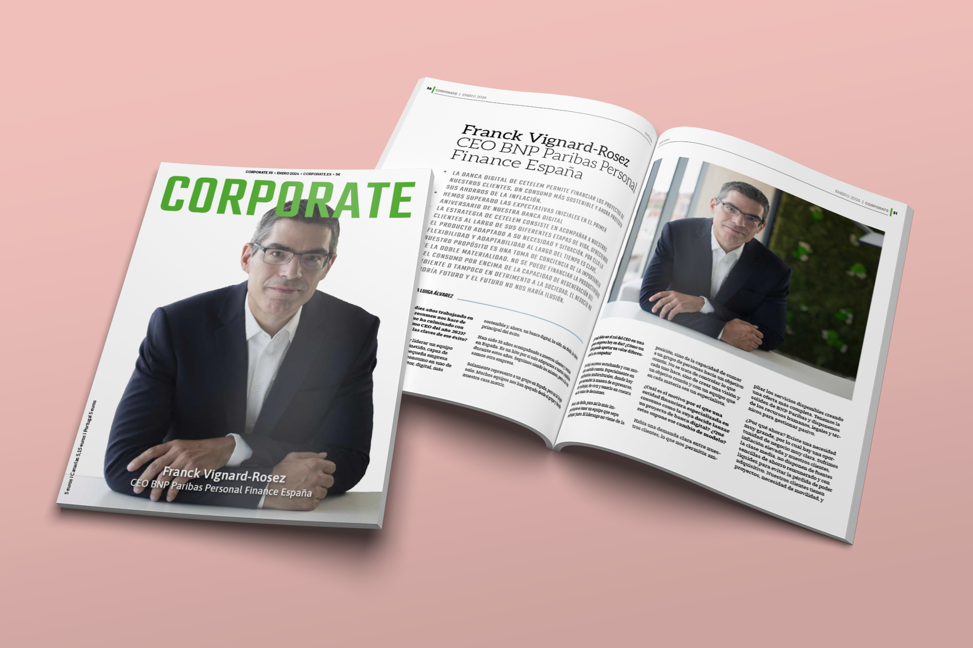 Franck Vignard, portada de la revista Corporate de enero 2024
