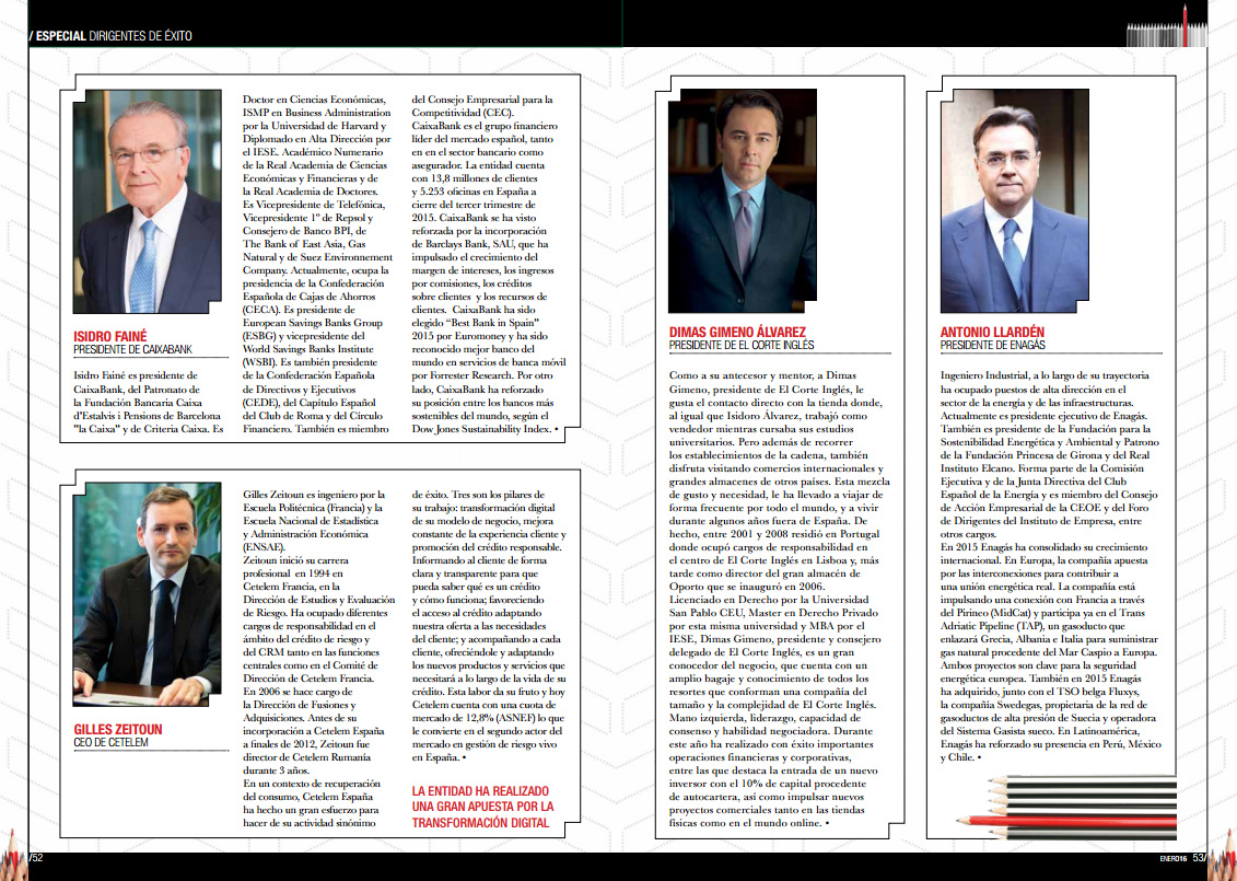 Gilles Zeitoun, Director General de Cetelem, entre los directivos de éxito de la revista Dirigentes