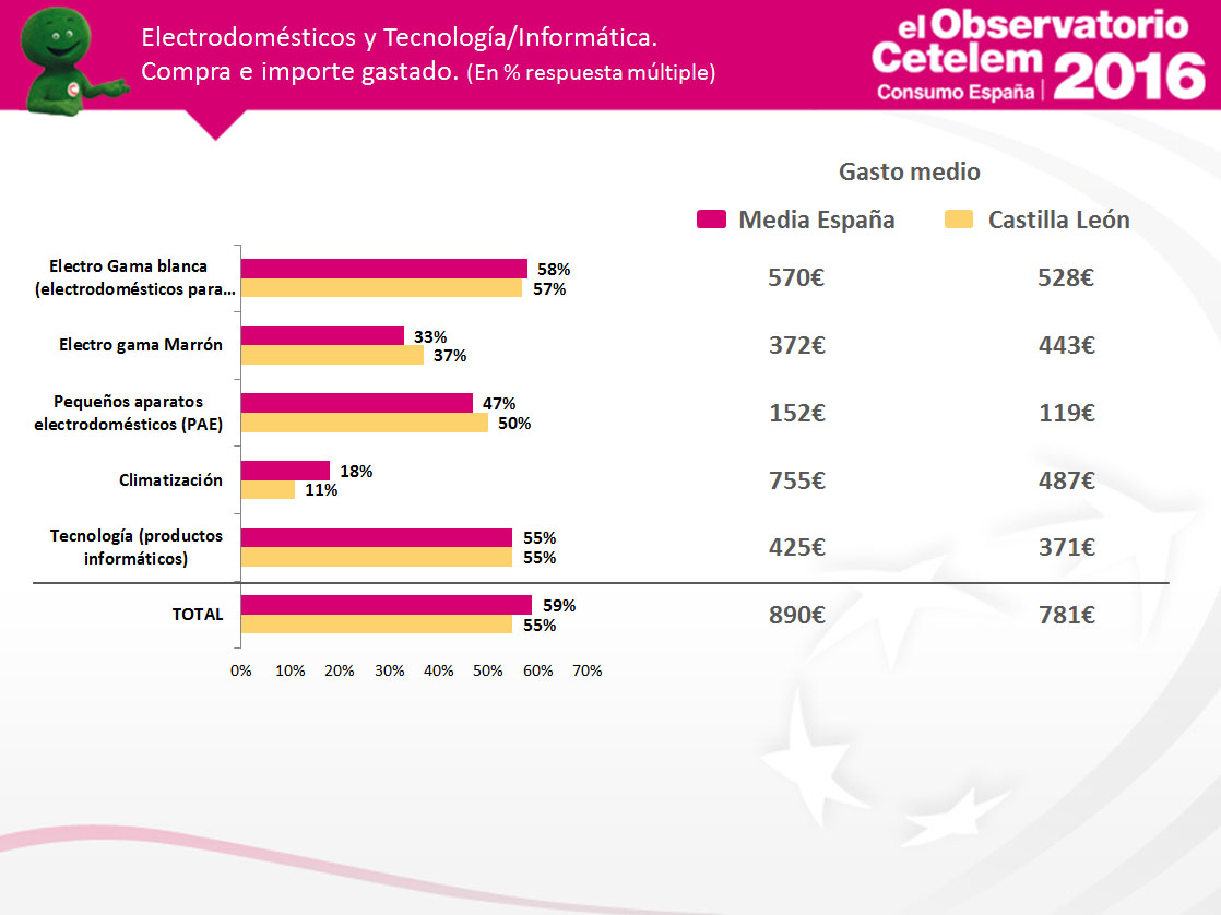 Observatorio Cetelem de Consumo en España - Gasto en tecnología en Castilla y León